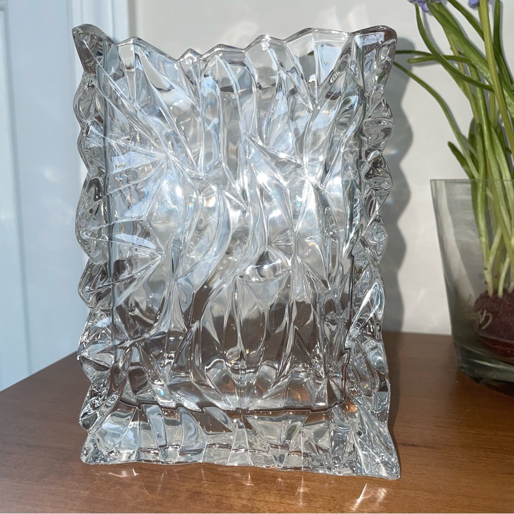 Vintage Rosenthal crystal paper bag vase